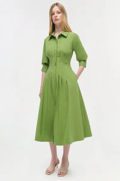 Simkhai Women's Jazz Cotton Midi Dress In Deep Peridot