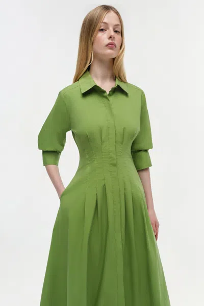 Simkhai Women's Jazz Cotton Midi Dress In Deep Peridot