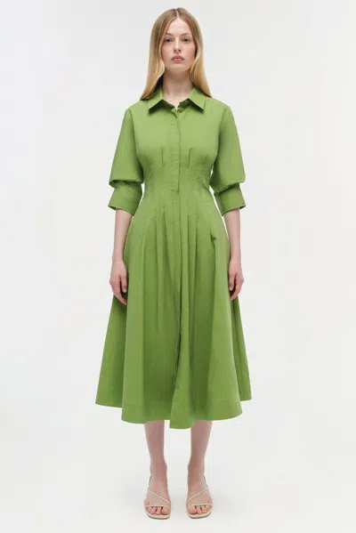 Simkhai Women's Jazz Cotton Midi Dress In Deep Peridot
