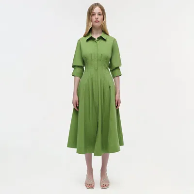 Simkhai Women's Jazz Cotton Midi Dress In Deep Peridot