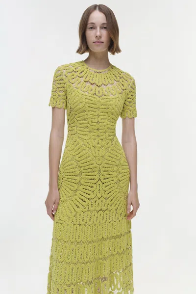 Simkhai Women's Lorelai Embroidered Midi Dress In Yellow Plum Multi
