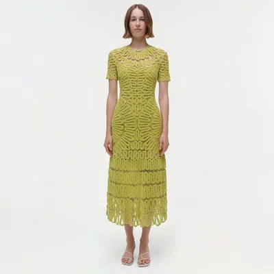 Simkhai Women's Lorelai Embroidered Midi Dress In Yellow Plum Multi