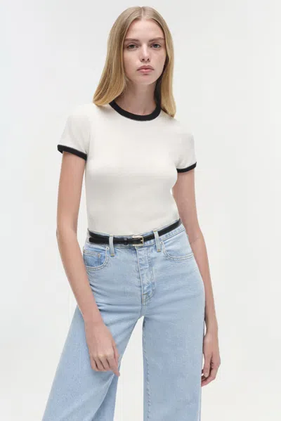 Simkhai Women's Knitted Carmen Cotton Silk Top In Ivory
