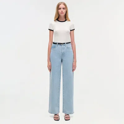 Simkhai Women's Knitted Carmen Cotton Silk Top In Ivory