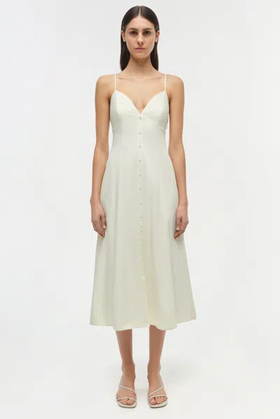 Simkhai Women's Honor Cotton Midi Dress In Buttercream Stripe