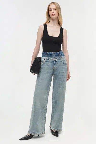 Simkhai Women's Kove Double Waistband Jean In Two Tone Del Mar
