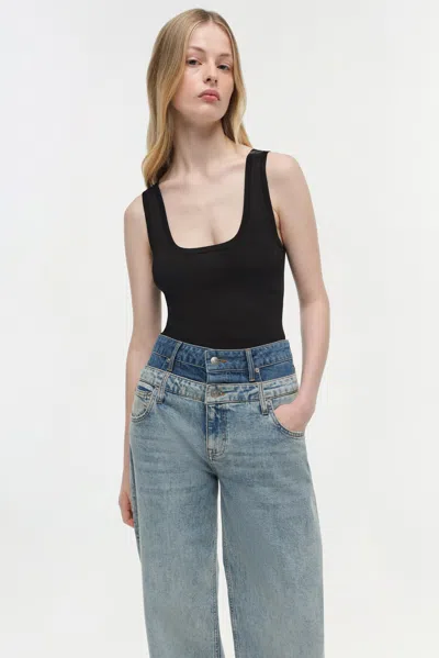 Simkhai Women's Kove Double Waistband Jean In Two Tone Del Mar