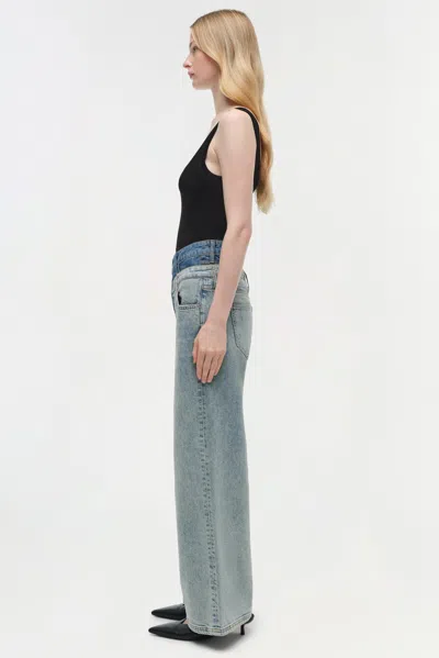 Simkhai Women's Kove Double Waistband Jean In Two Tone Del Mar