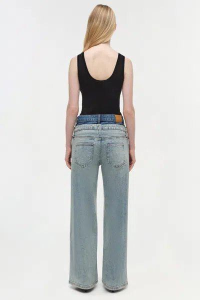 Simkhai Women's Kove Double Waistband Jean In Two Tone Del Mar