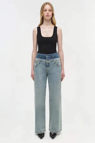 Simkhai Women's Kove Double Waistband Jean In Two Tone Del Mar
