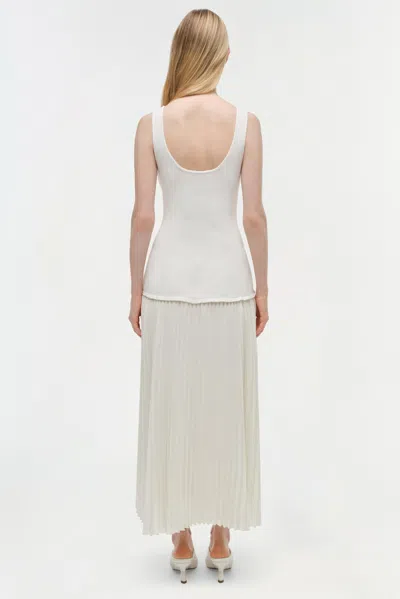 Simkhai Allana Knit And Georgette Midi Dress In White
