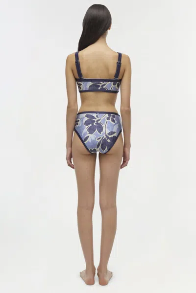Simkhai Luthea Tube Top With Removable Straps Blue Hydrangea Floral