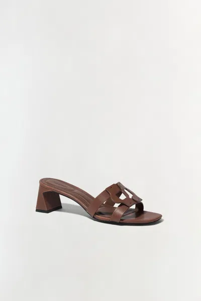 Simkhai Monogram Block Heel Sandal In Sable