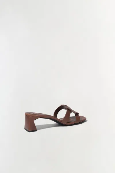 Simkhai Monogram Block Heel Sandal In Sable