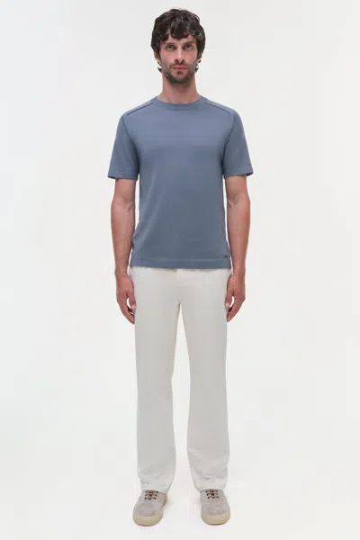 Simkhai Men's Kellyn Knit Crewneck In Steel