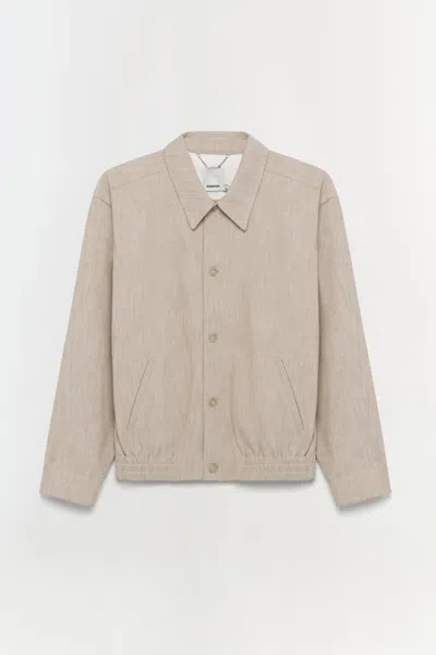 Simkhai Men's Archibald Shirt Jacket In Natural Linen