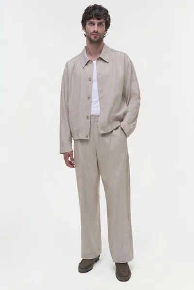 Simkhai Men's Archibald Shirt Jacket In Natural Linen