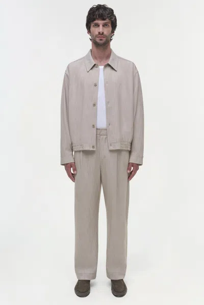 Simkhai Men's Archibald Shirt Jacket In Natural Linen