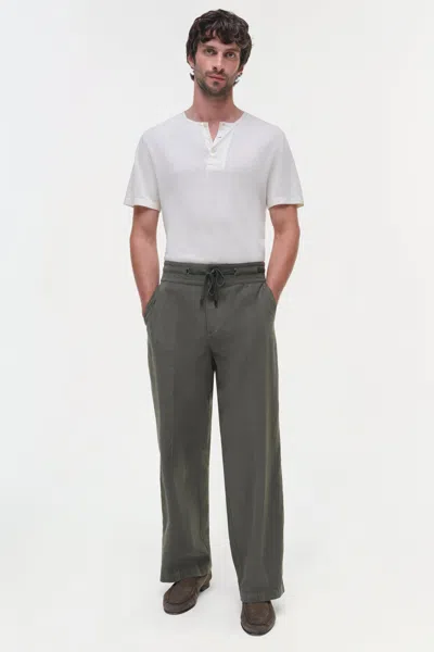 Simkhai Men's Rowan Drawstring Trousers In Sycamore