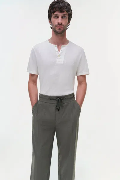 Simkhai Men's Rowan Drawstring Trousers In Sycamore