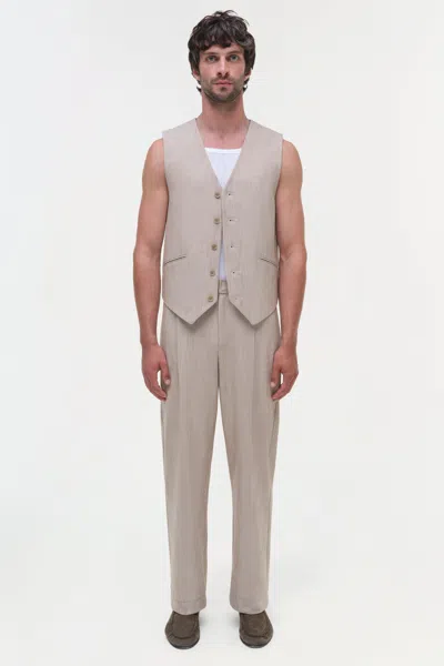 Simkhai Men's George Vest In Natural Linen