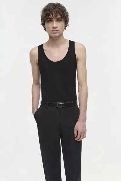 Simkhai Men's Idris Silk Linen Tank Top In Black