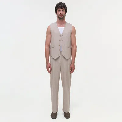 Simkhai Men's George Vest In Natural Linen
