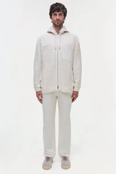 Simkhai Men's Ivan Denim Pants Shirt Jacket In Cream