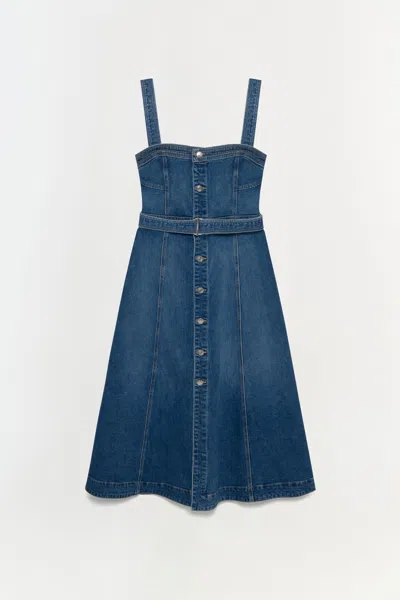 Simkhai Womens Trancoso Alba Bustier Denim Midi Dress