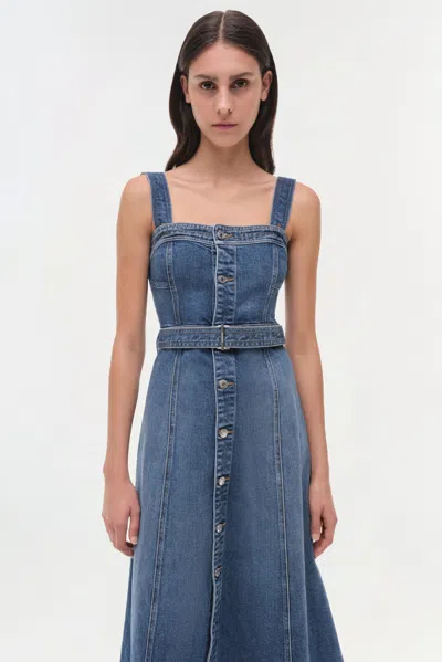 Simkhai Womens Trancoso Alba Bustier Denim Midi Dress