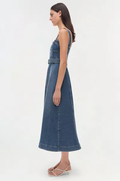 Simkhai Womens Trancoso Alba Bustier Denim Midi Dress