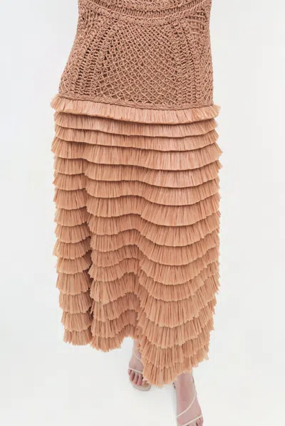 Simkhai Santana Raffia-blend Bustier Dress