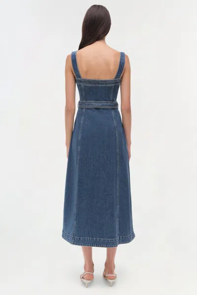 Simkhai Womens Trancoso Alba Bustier Denim Midi Dress