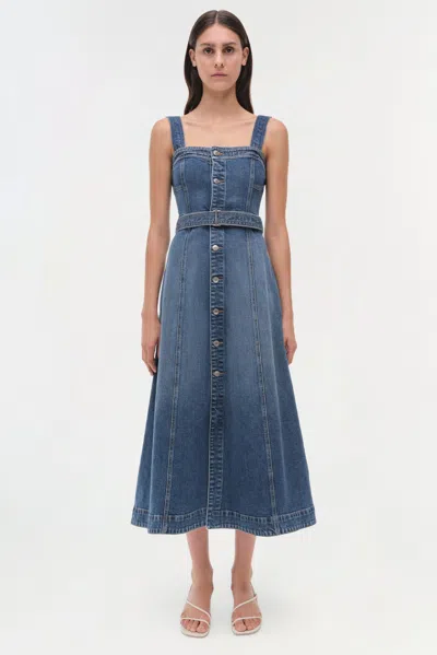 Simkhai Womens Trancoso Alba Bustier Denim Midi Dress