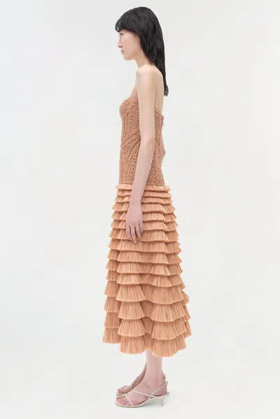 Simkhai Santana Raffia-blend Bustier Dress