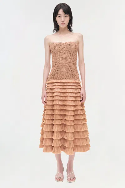 Simkhai Santana Raffia-blend Bustier Dress