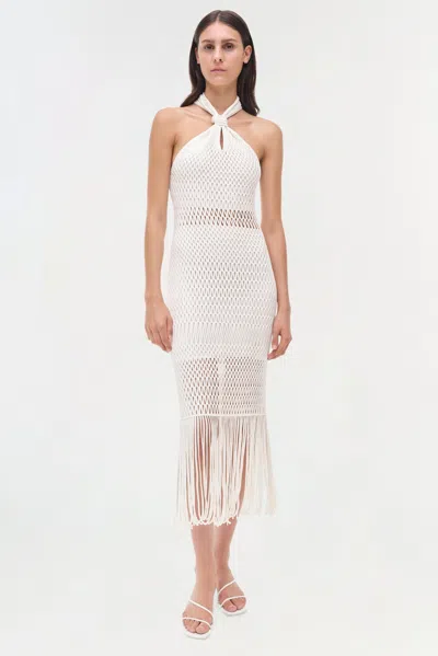 Simkhai Women's Sanchez Lattice Knit Midi Dress In Ivory