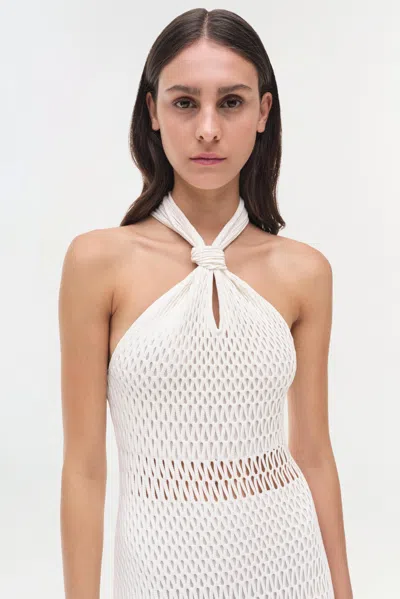 Simkhai Women's Sanchez Lattice Knit Midi Dress In Ivory
