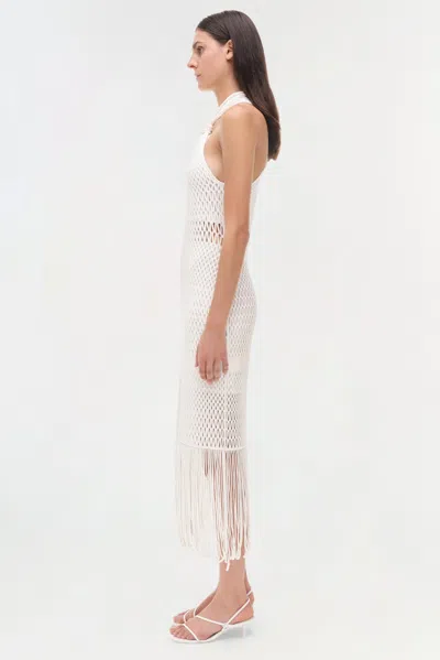 Simkhai Women's Sanchez Lattice Knit Midi Dress In Ivory