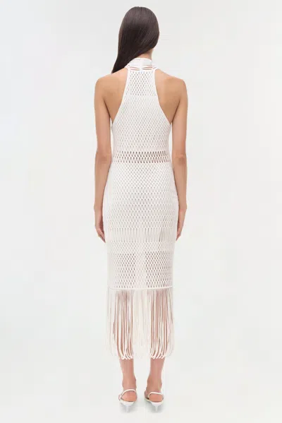 Simkhai Women's Sanchez Lattice Knit Midi Dress In Ivory