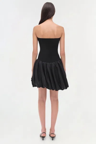 Simkhai Pollie Strapless Stretch Recycled-knit And Linen-blend Mini Dress In Black