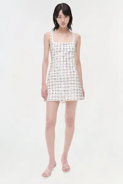 Simkhai Ziva Metallic Floral Embellished Dress In White Multi