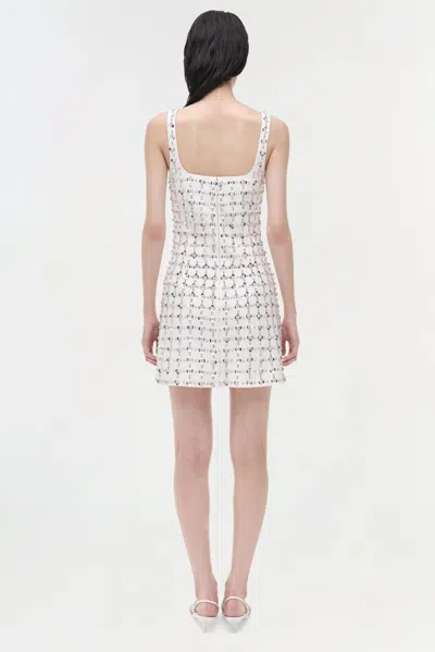 Simkhai Ziva Metallic Floral Embellished Dress In White Multi