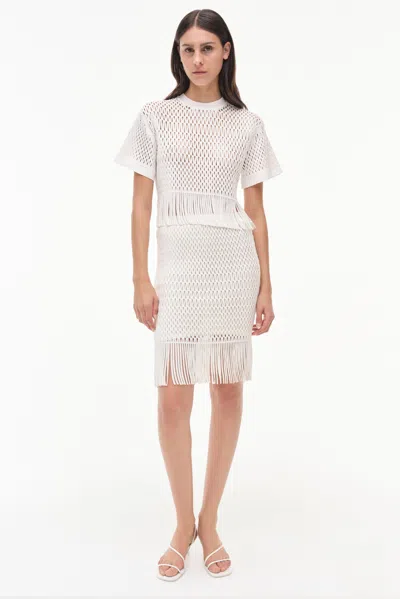 Simkhai Women's Xavia Lattice Knit Midi Skirt In Ivory