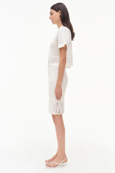 Simkhai Women's Xavia Lattice Knit Midi Skirt In Ivory
