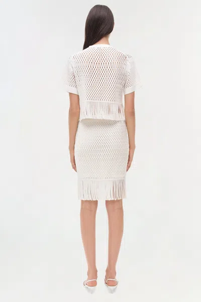 Simkhai Women's Xavia Lattice Knit Midi Skirt In Ivory