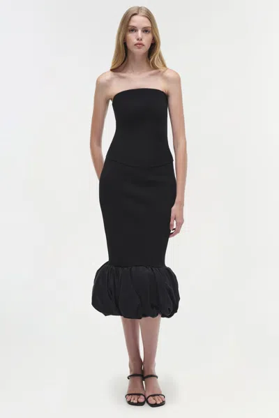 Simkhai Women's Ruffled Cami Toplle Linen Knit Midi Skirt In Black