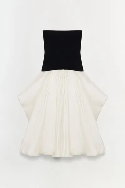 Simkhai Izzy Strapless Taffeta Midi Dress