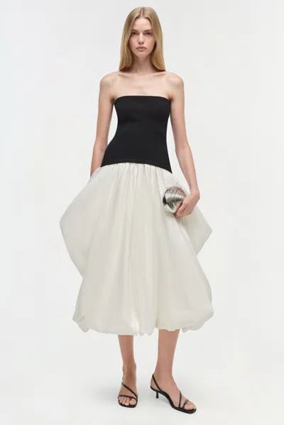 Simkhai Izzy Strapless Taffeta Midi Dress