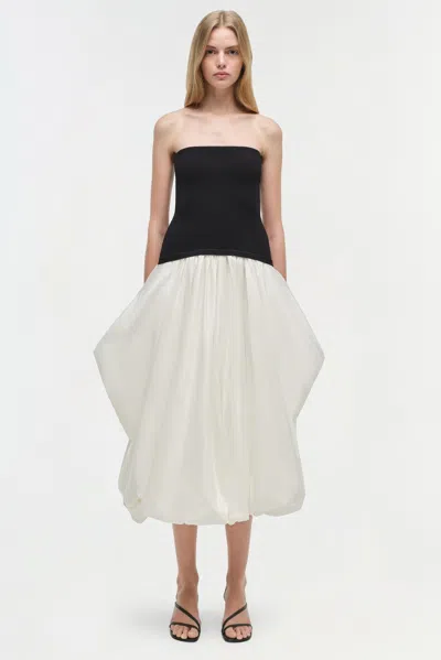Simkhai Izzy Strapless Taffeta Midi Dress
